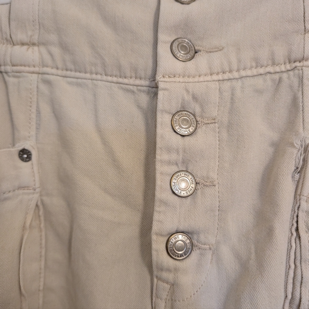 Free People Cream Cropped Jeans size 16 - Picture 4 of 8